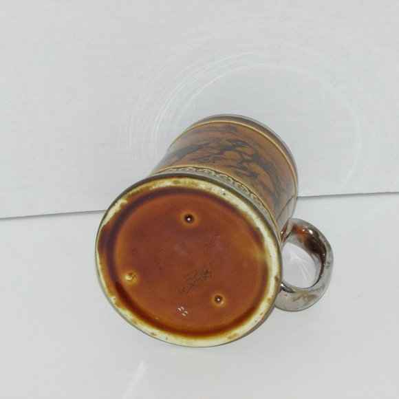 Vintage Beer Mug Ridgways England Western Stage Coach Horses Equestrian Ceramic - Picture 4 of 7